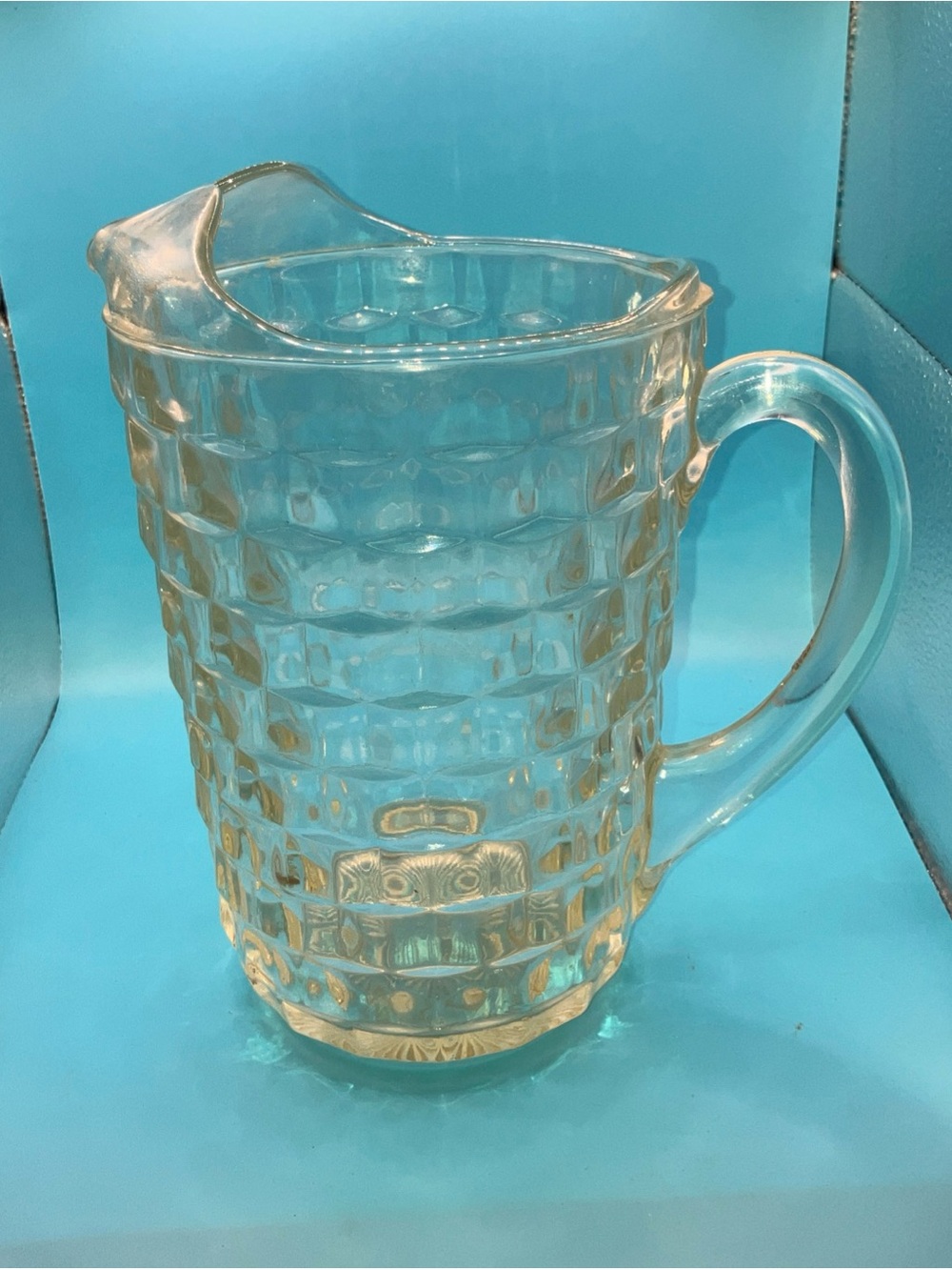 Clear Glass Textured Beverage Pitcher - Clear